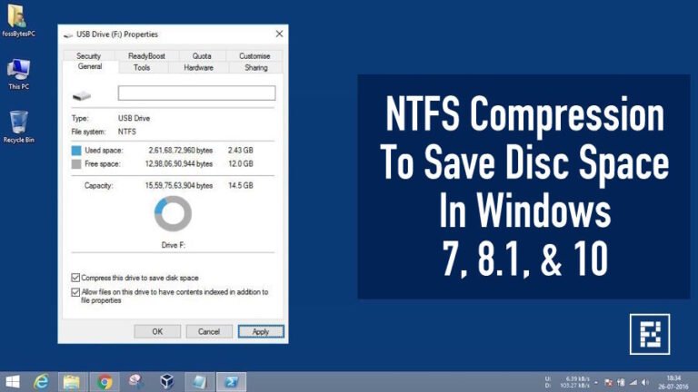 Cara Compress Drive Untuk Disimpan ke Disk Space Menggunakan NTFS Compression